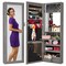 Best Choice Products Hanging Mirror Jewelry Armoire, Door or Wall Mounted Cabinet w/ LED Lights, Lock